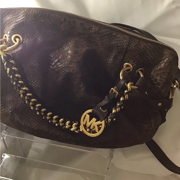 Michael Kors Dark Brown Textured Shoulder Bag - Picture 5 of 5